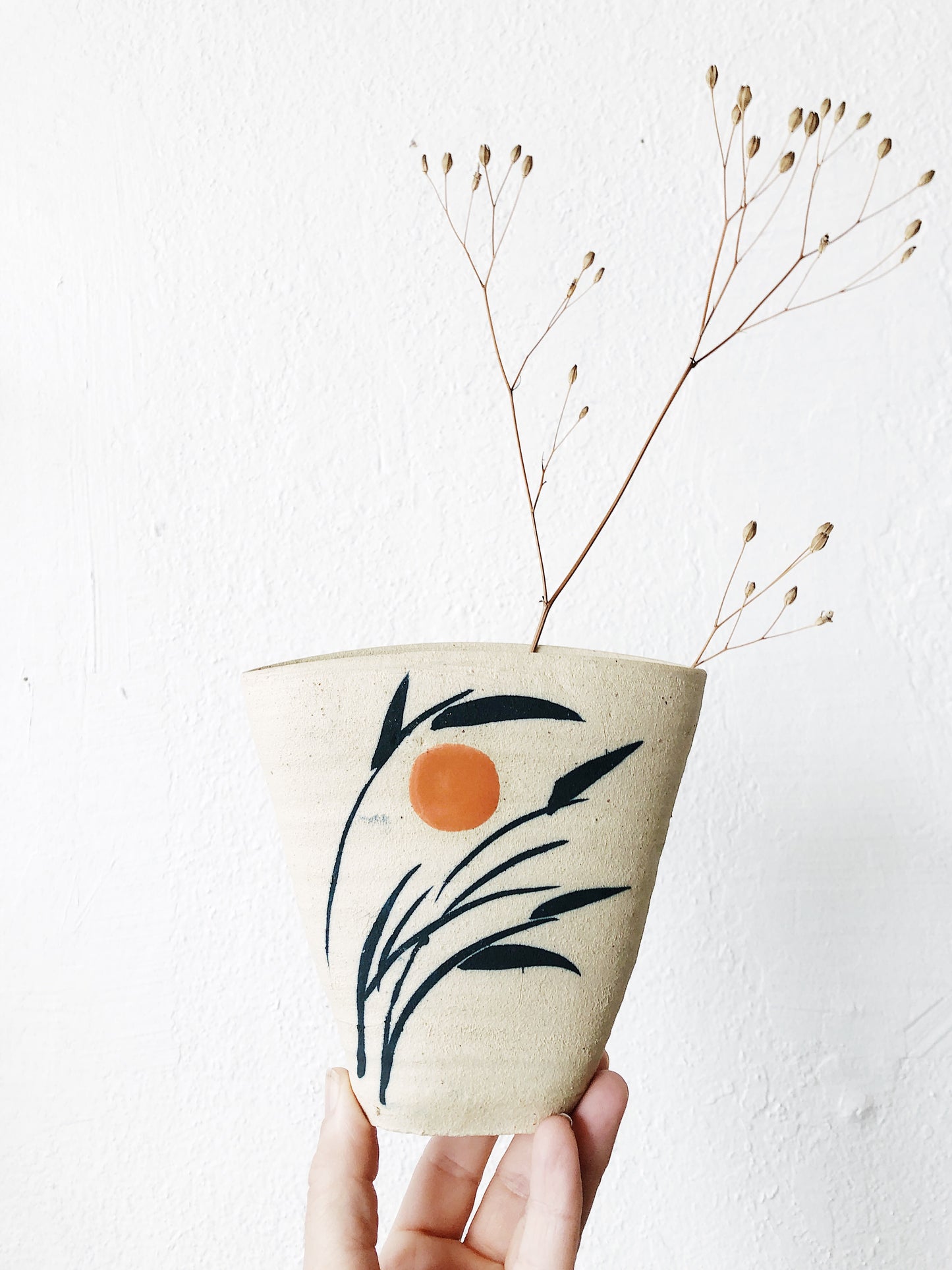 Vintage Handmade Ceramic Weed Vase