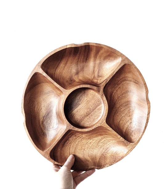 Divided Wood Appetizer Serving Tray