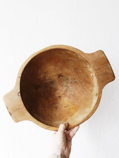 Antique Dough Bowl with Handles