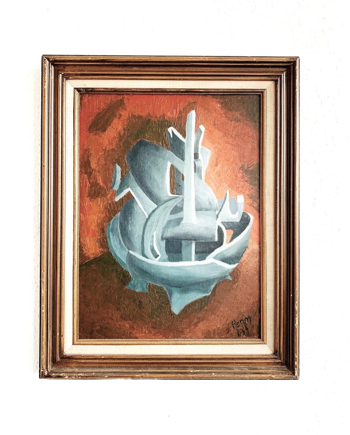 Mid Century Framed Oil Painting