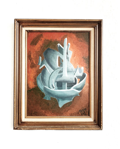 Mid Century Framed Oil Painting