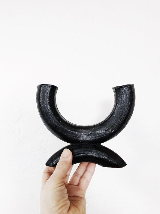 Vintage Half Moon Ceramic Vase