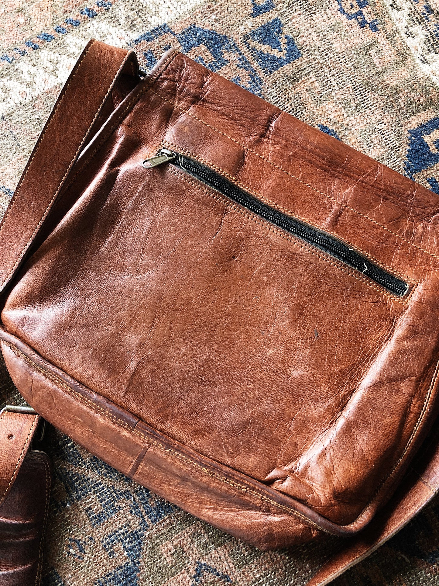 Vintage Leather Messenger Bag