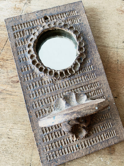 Handmade Ceramic Mirrored Wall Shelf