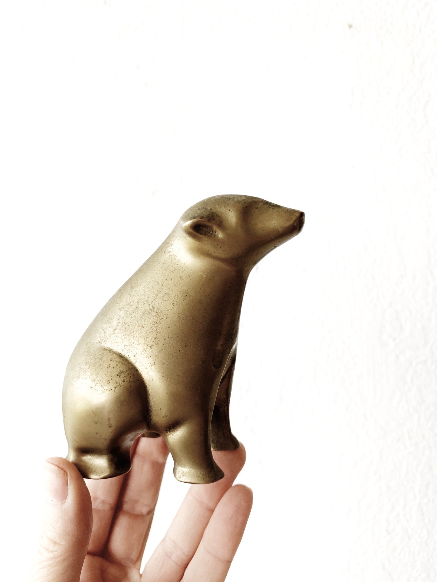 Mid Century Modernist Brass Bear