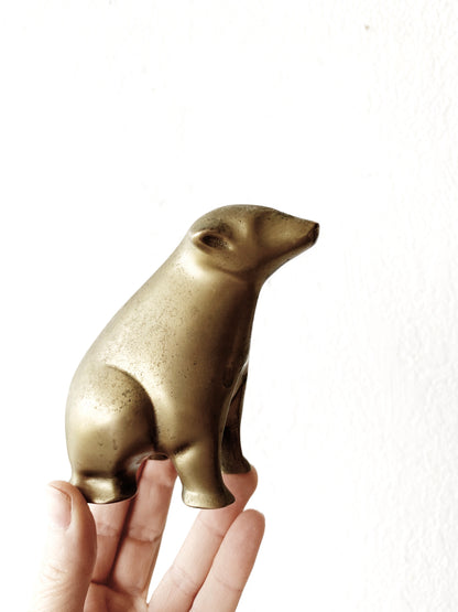 Mid Century Modernist Brass Bear