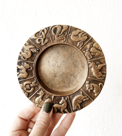 Vintage Brass Chinese Zodiac Dish