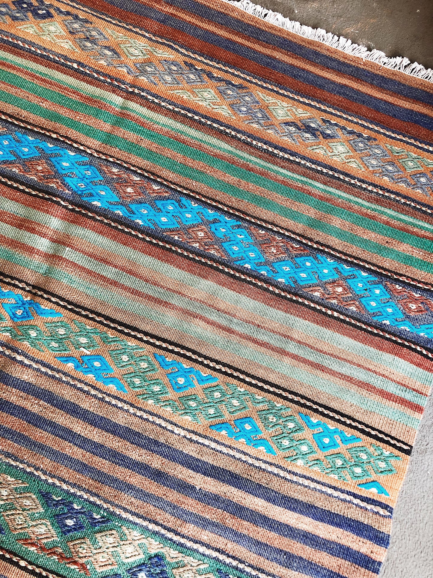 Vintage Turkish Cicim Kilim Rug