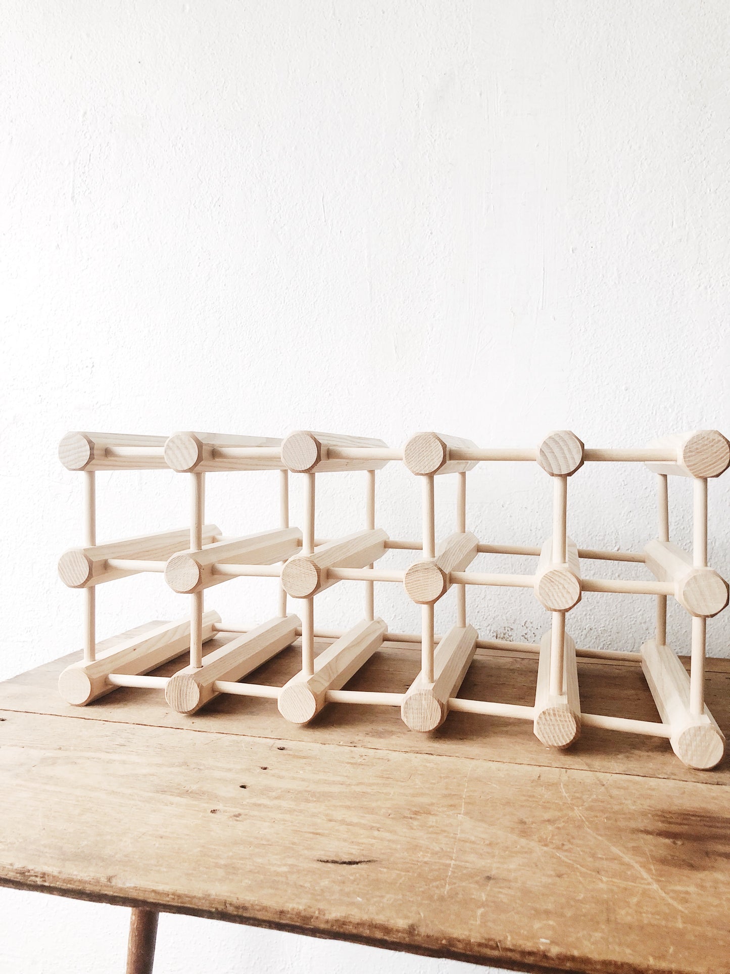 Handmade Natural Ash Modular Wine Rack