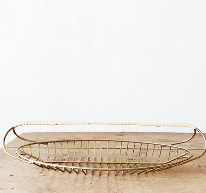 Mid Century Sculptural Brass Basket