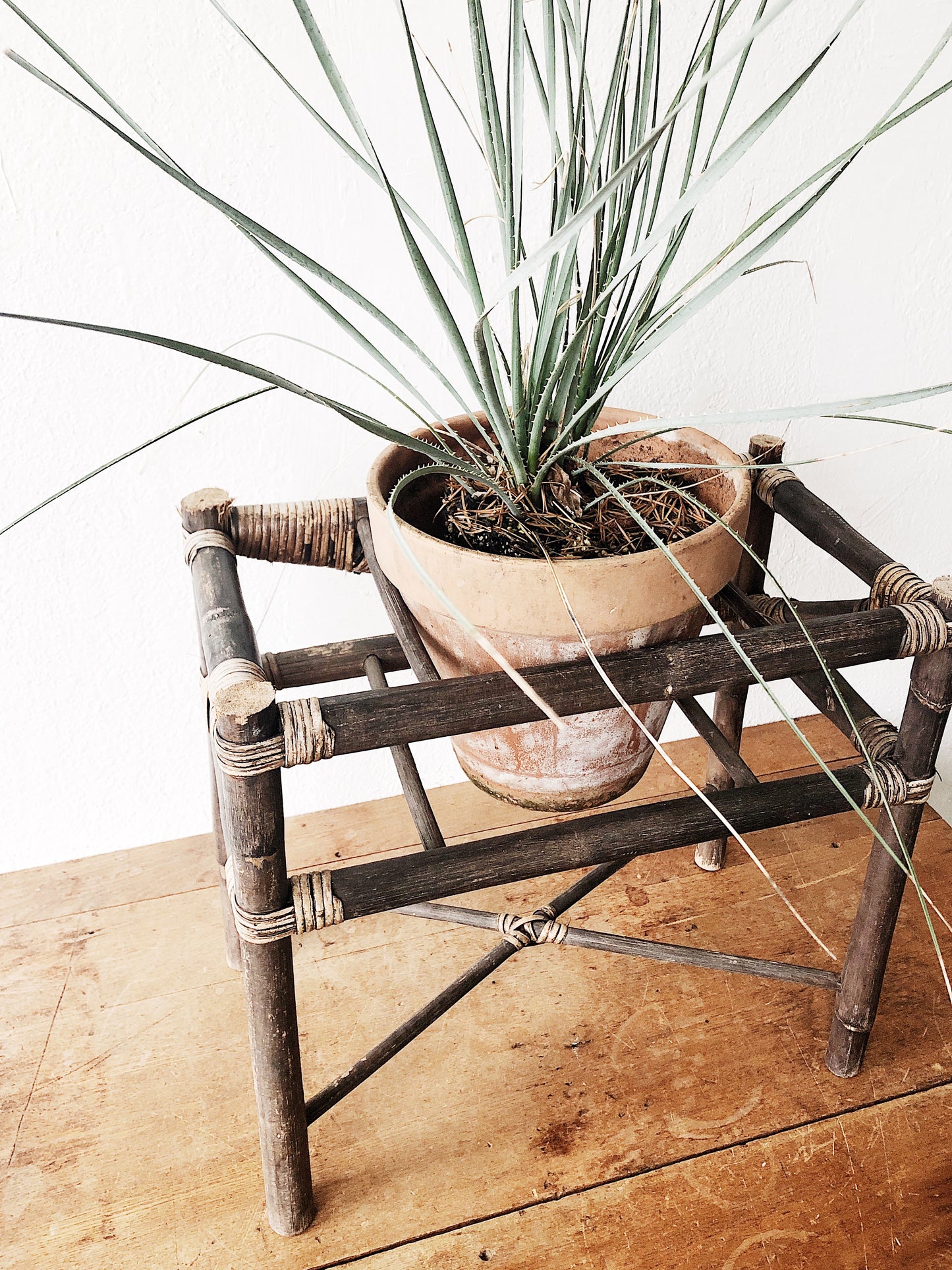 Vintage Bamboo Floor Planter