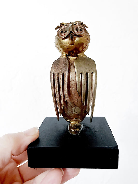 Brutalist Owl Sculpture