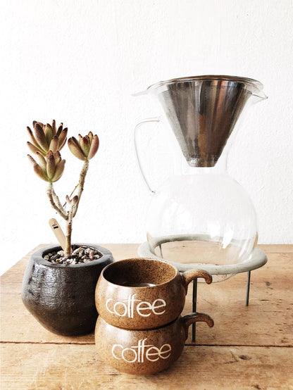 Blown Glass Coffee Maker with Filter and Stand