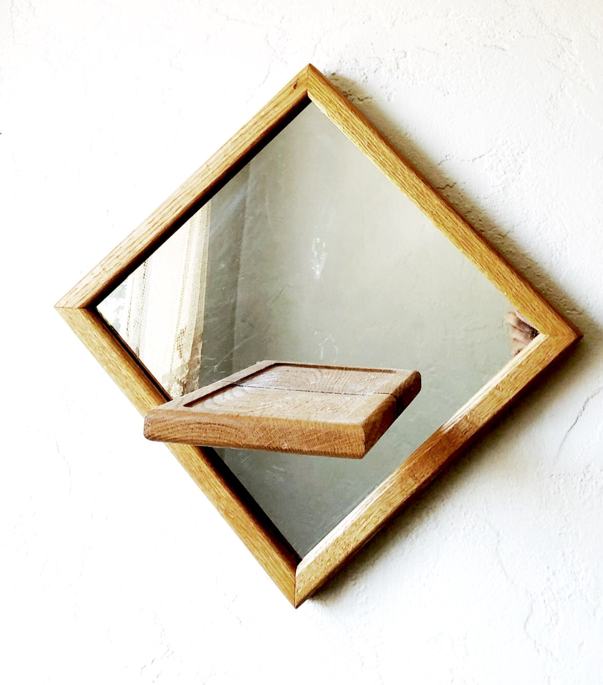 Vintage Diamond Mirror Shelf