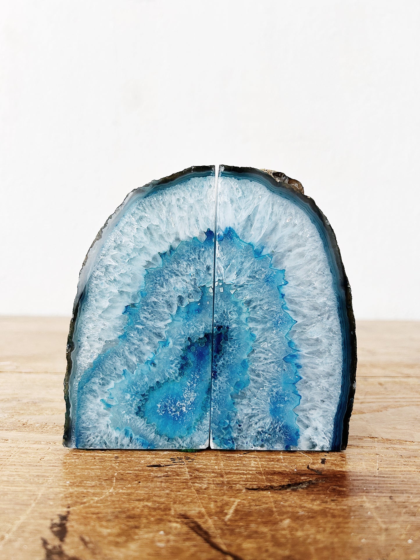 Blue Agate Bookends