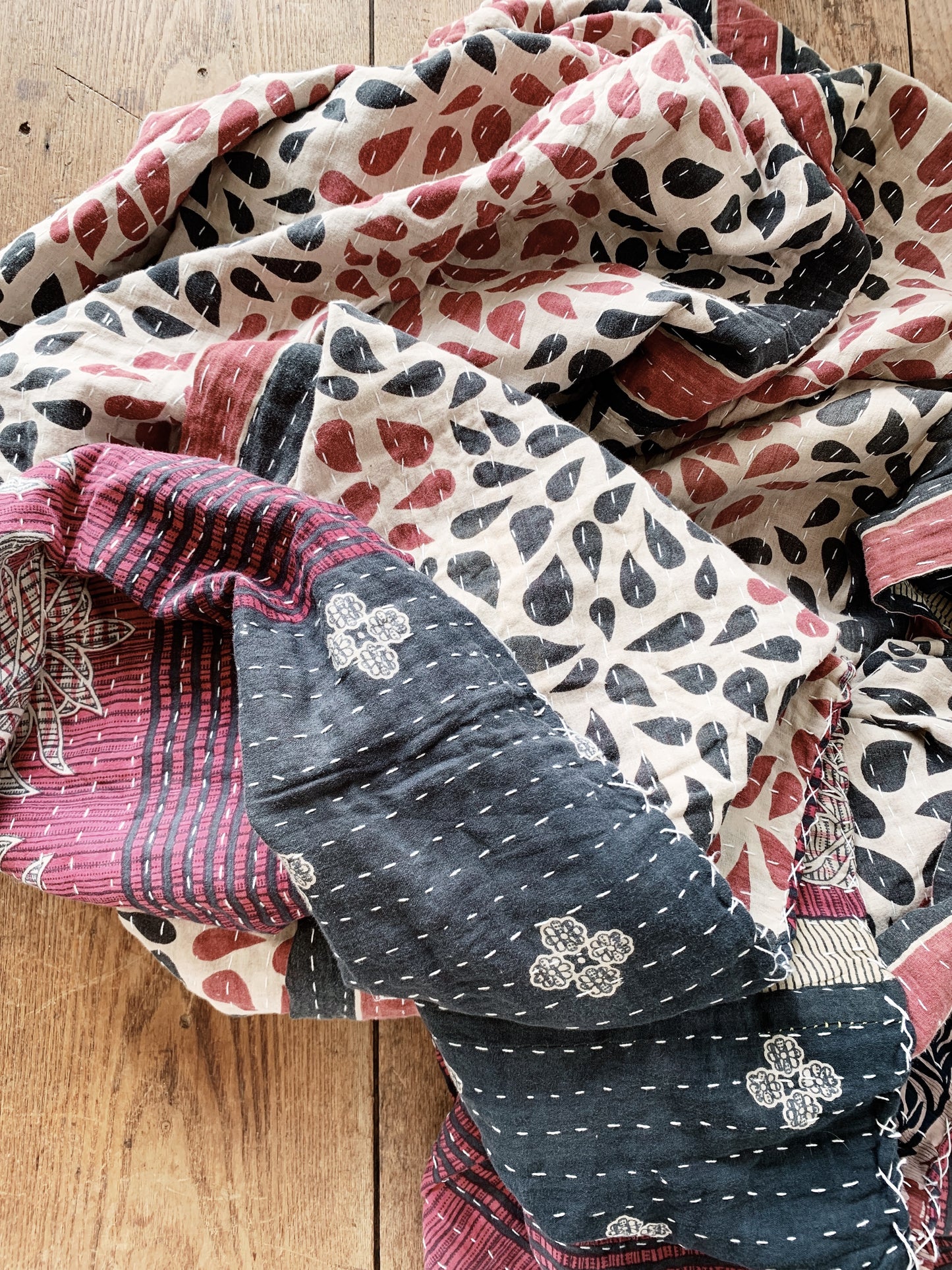 Vintage Cotton Kantha Quilt