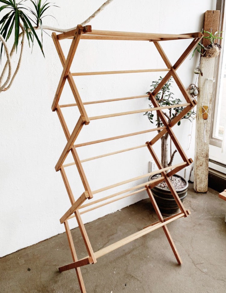 Large Vintage Collapsible Wood Drying Rack