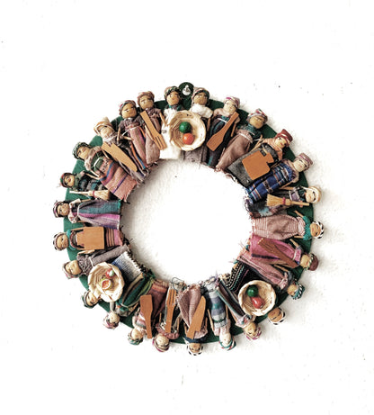 Handmade Worry Doll Wreath