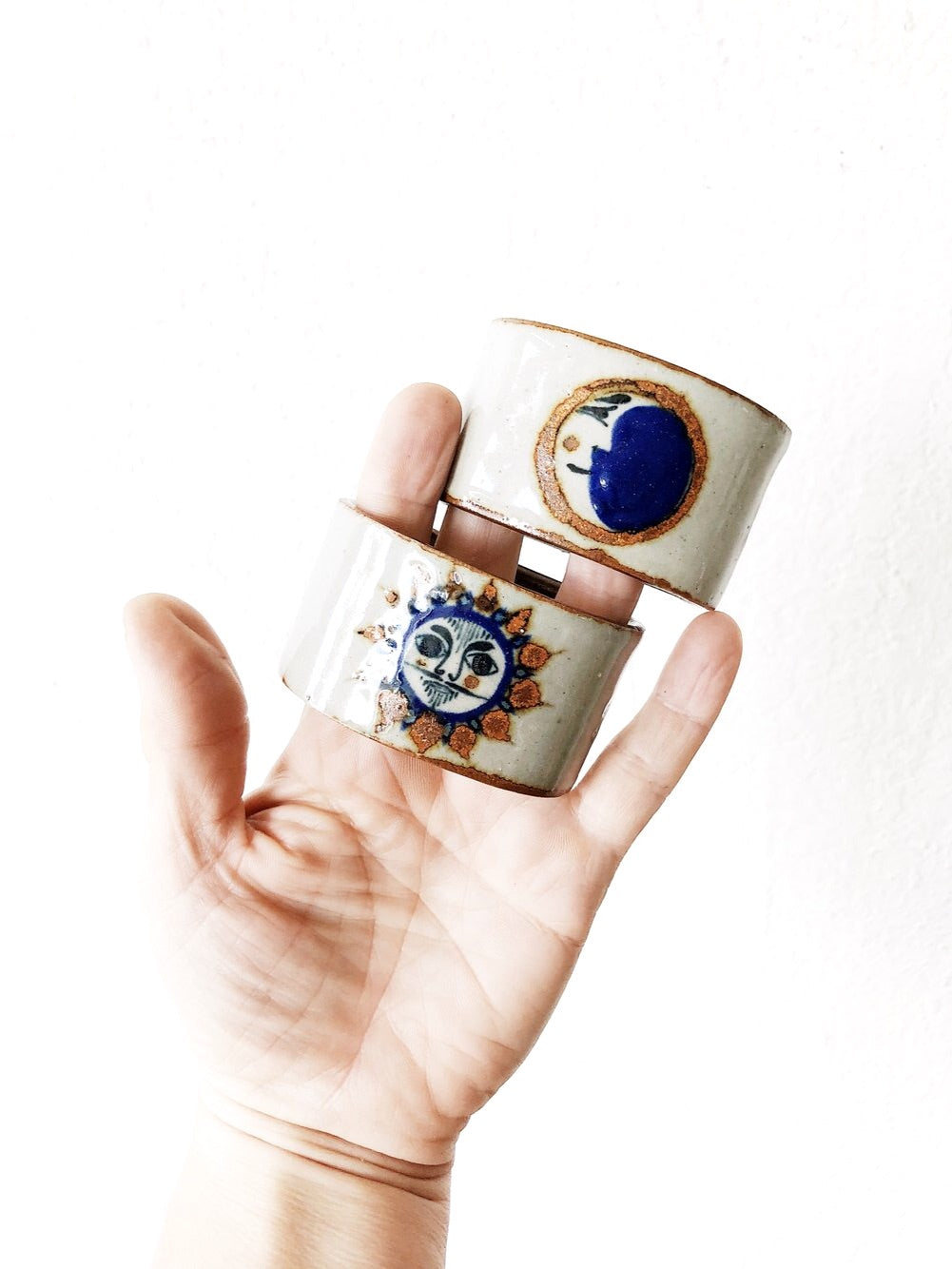 Vintage Mexican Ceramic Napkin Rings