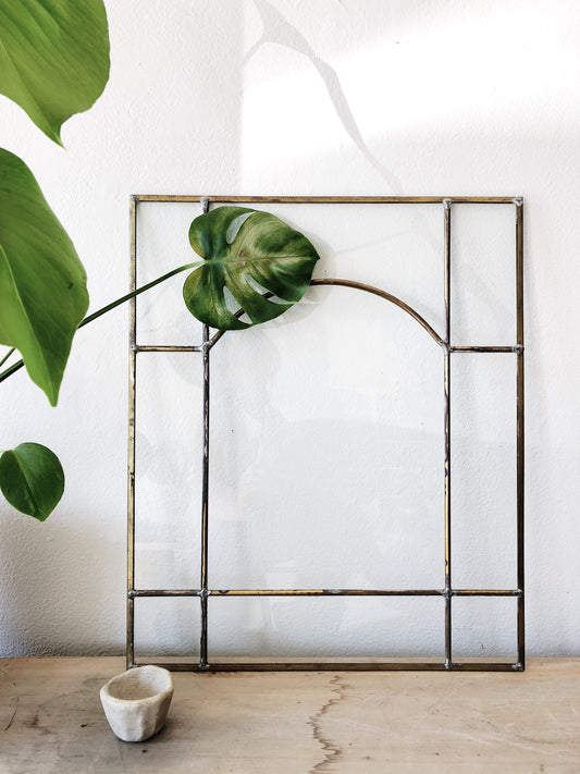 Vintage Leaded Brass Window