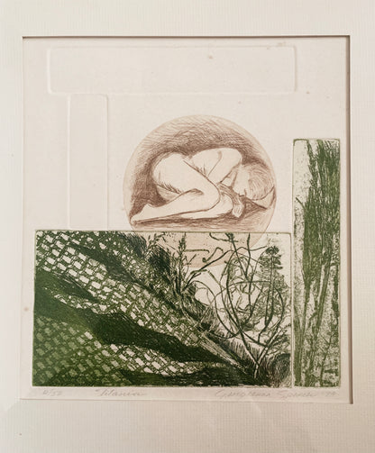 Vintage Etching ‘Titania’ plus Bonus Art on Back