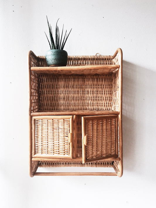 Vintage Wicker Hanging Shelf