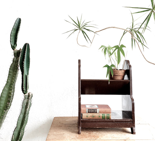 Vintage Solid Wood Small Book Shelf