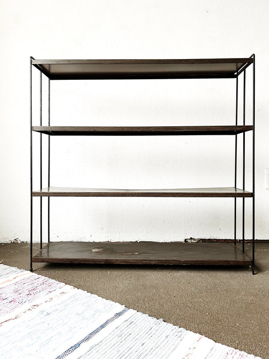 Mid Century Metal Faux Bois Shelf
