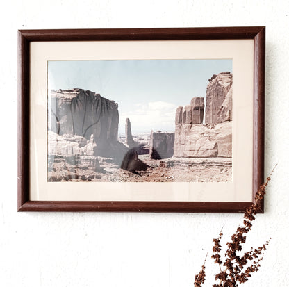 Vintage Framed Desert Landscape Photo