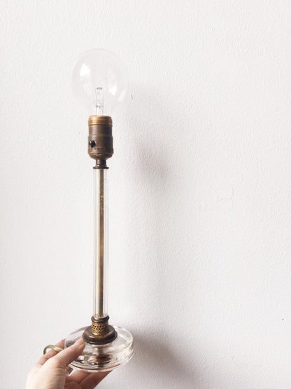 Antique Glass and Brass Lamp