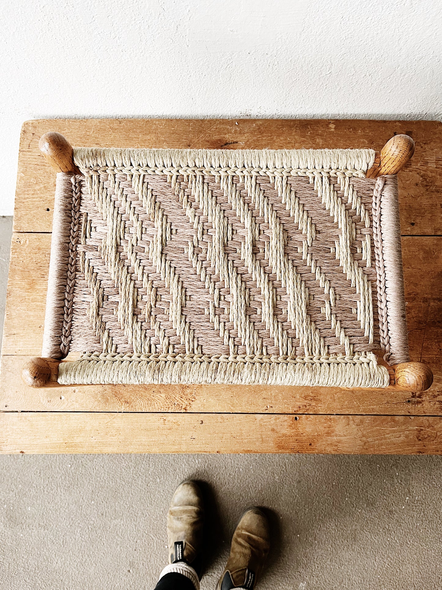 Vintage Woven Stool