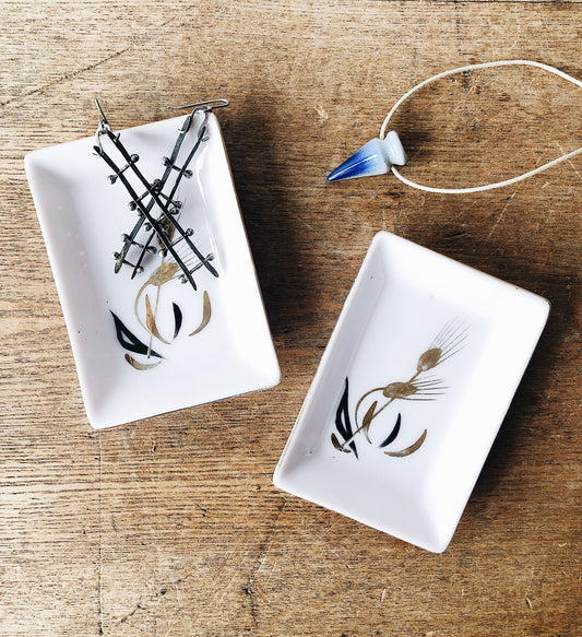 Pair Vintage Handpainted Trays