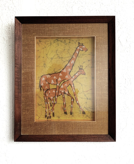 Mid Century Framed Batik Art