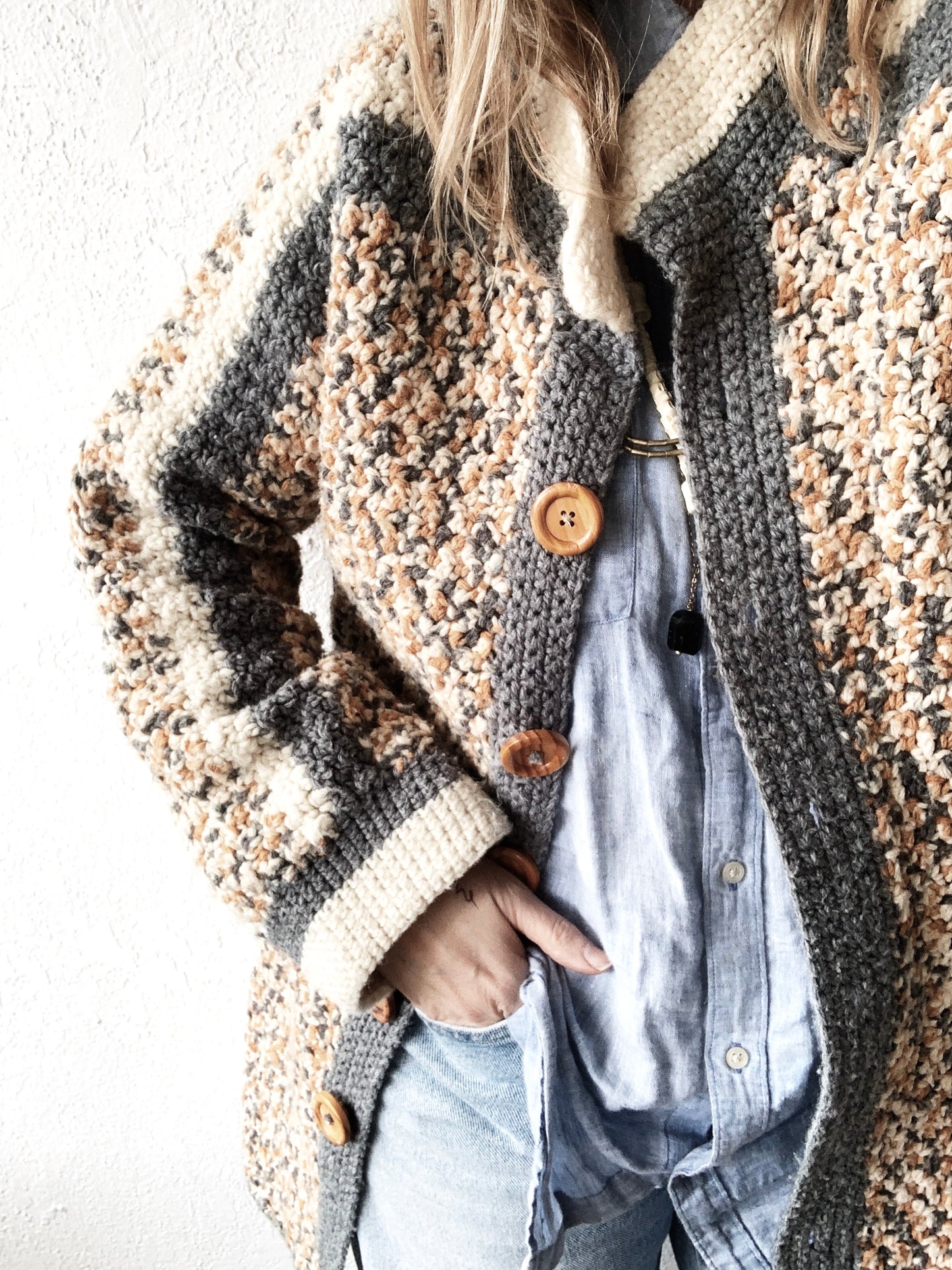 Vintage Hand Knit Sweater Coat