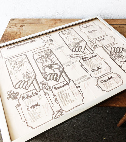 Whimsical Mexican Italian Menu Art