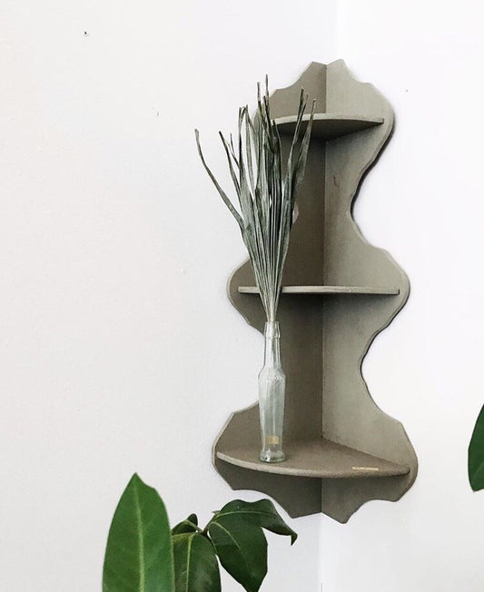Vintage Gray Corner Shelf