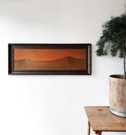 Large Vintage 1960s Desert Oil Painting