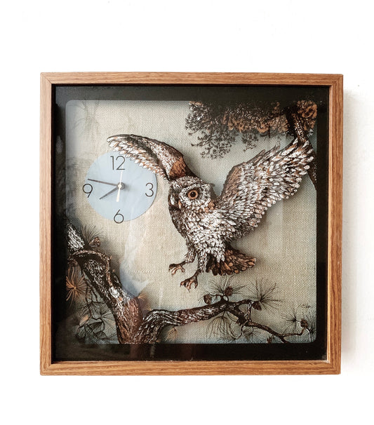 1970’s Elgin Owl and Moon Wall Clock