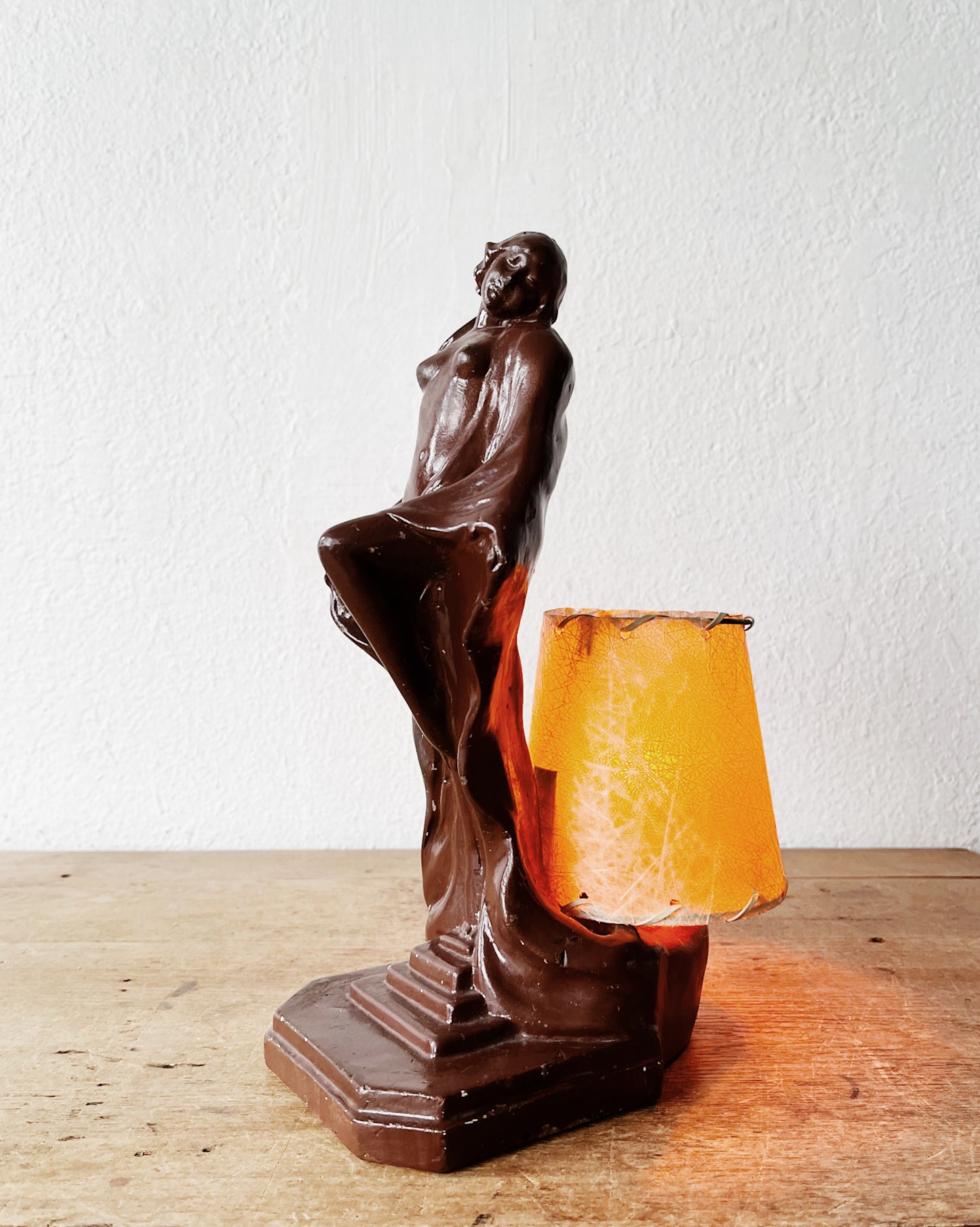 Art Nouveau Chalkware Lamp