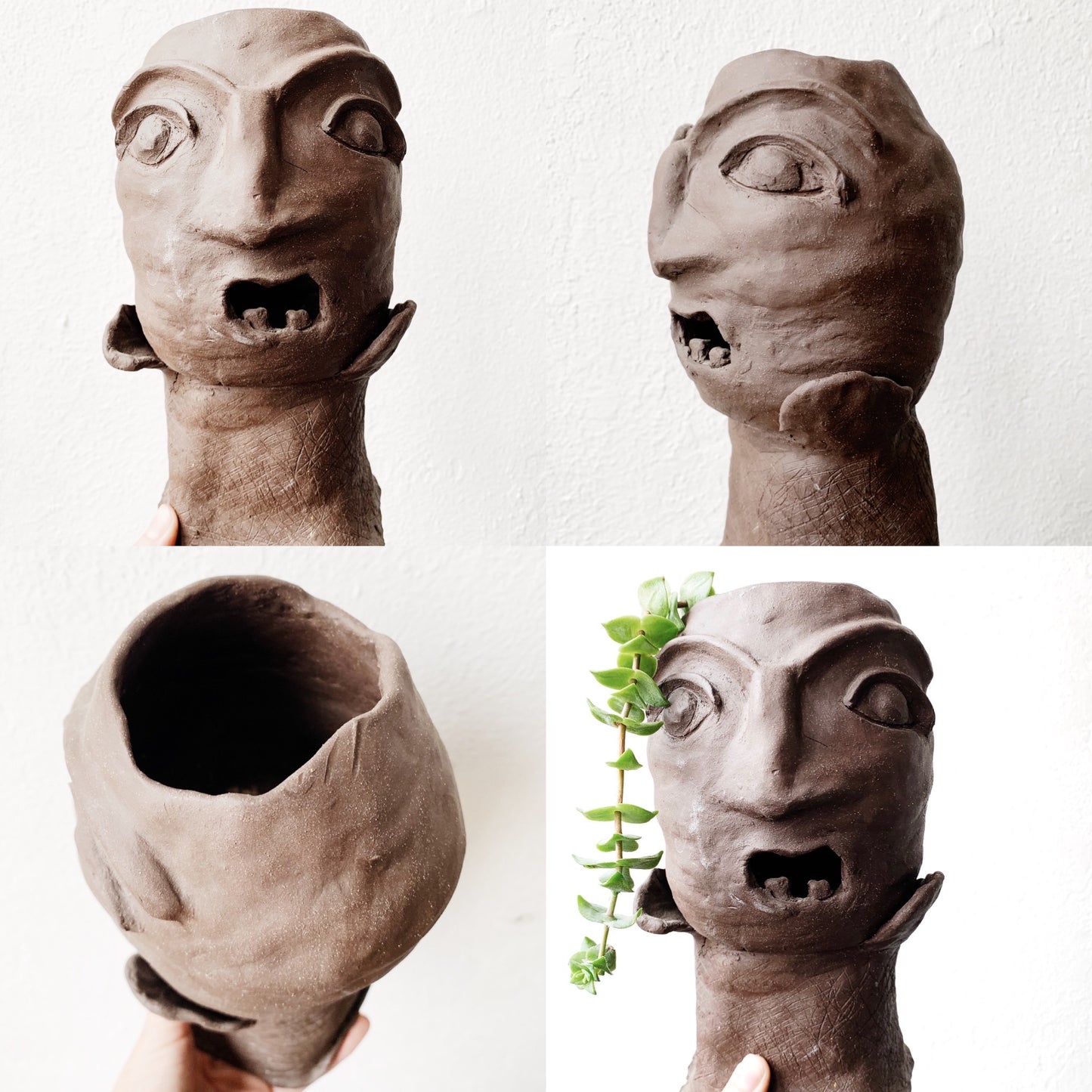 Handmade Clay Sculpture Planter