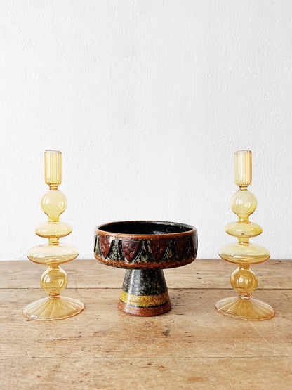 Vintage Blown Glass Candlesticks