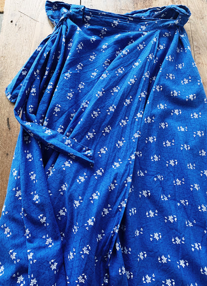 Long Vintage Cotton Wrap Skirt