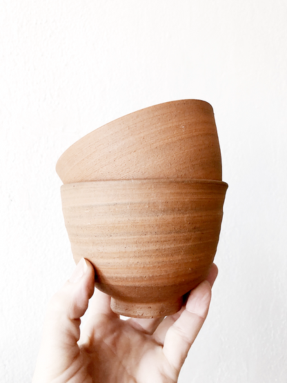 Pair Vintage Japanese Terra Cotta Pots