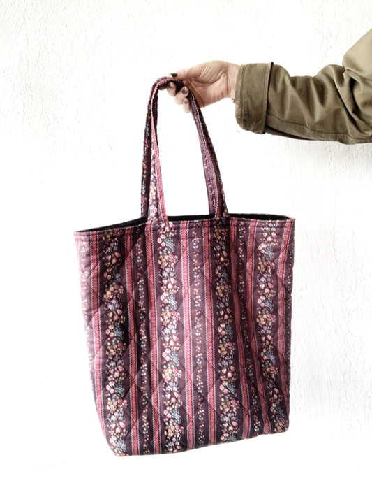 Vintage Handmade Quilted Tote