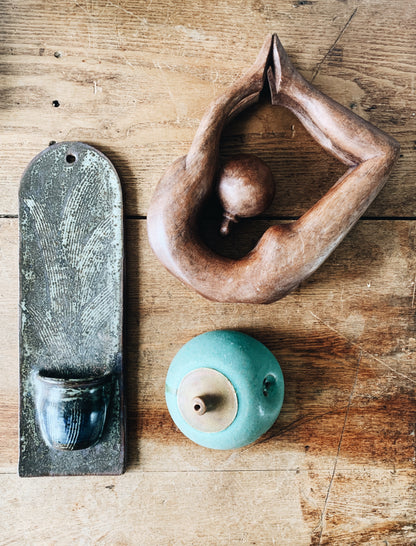 Handmade Ceramic Pipe/ Incense Holder / Sculpture