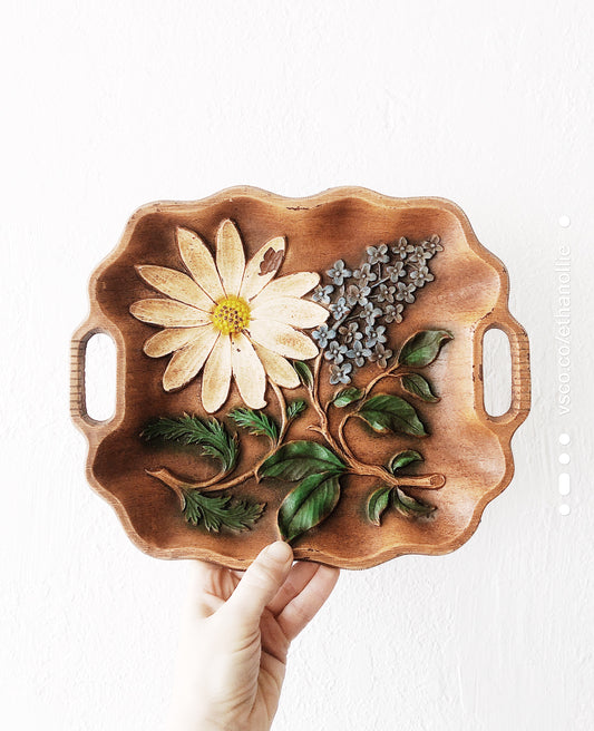 Vintage Hand Painted Syroco Tray