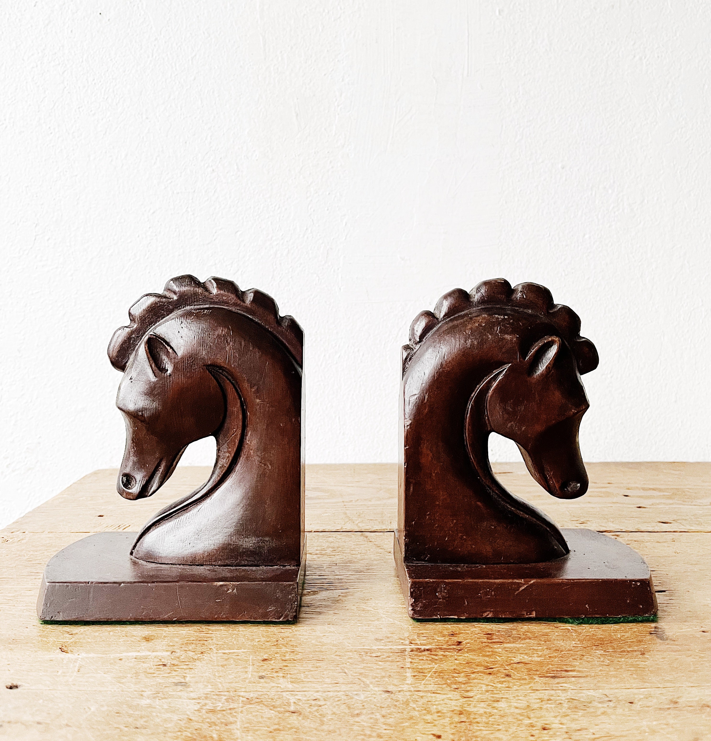 Mid Century Wood Bookends