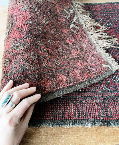 Vintage Hand Knotted Wool Rug