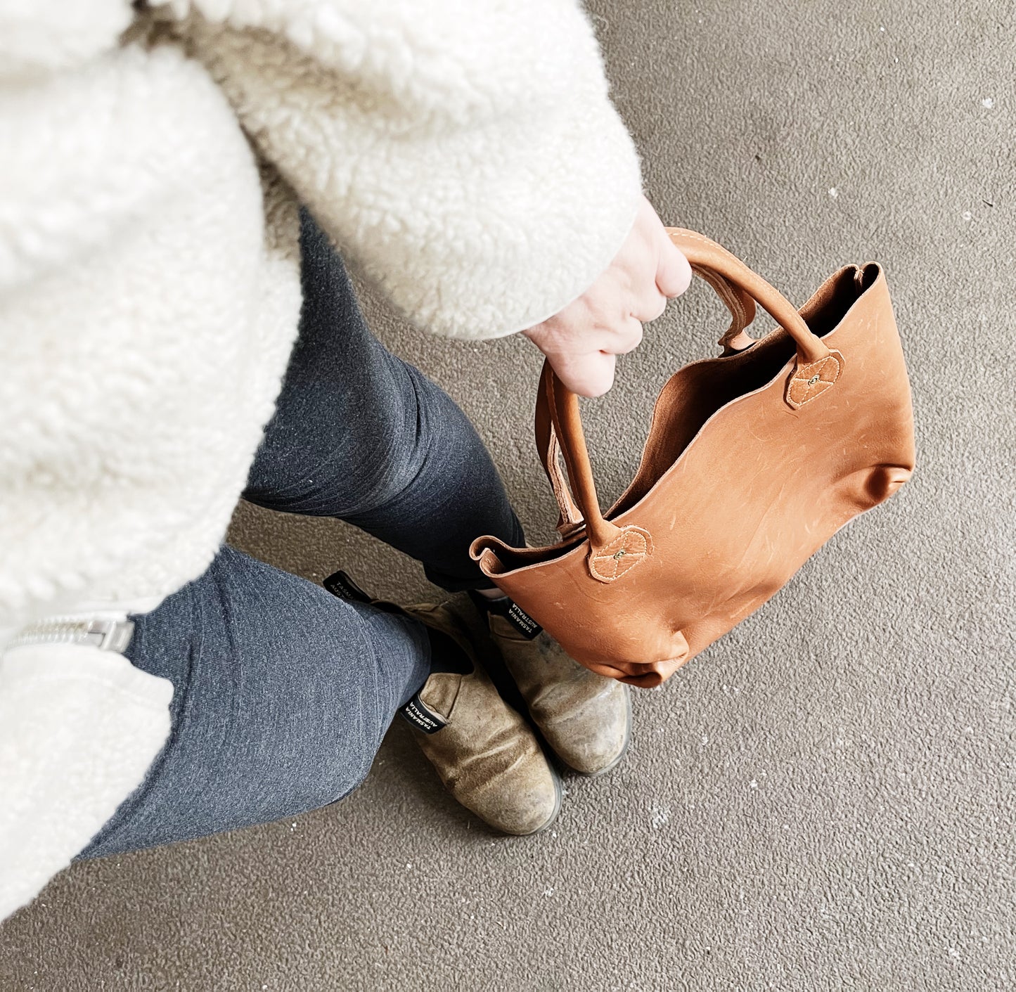 Wood and Faulk Slouch Tote
