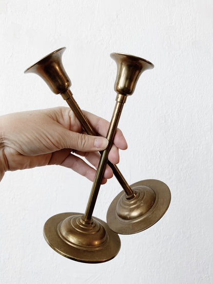Vintage Brass Candle Holders